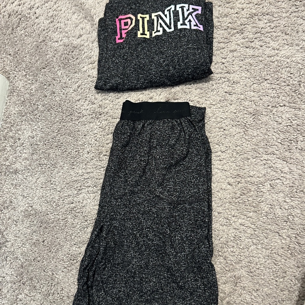 PINK Victoria's Secret Black Pajama Set